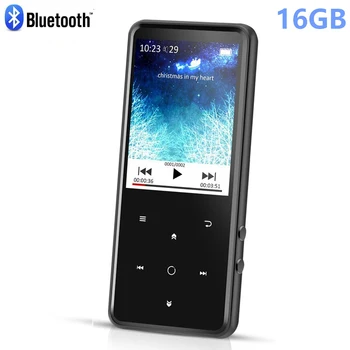 

Bluetooth MP4 Music Player 16GB Touch Key Built-in Speaker 2.4inch TFT Color Screen with FM Radio, Supports SD Card up to 128GB