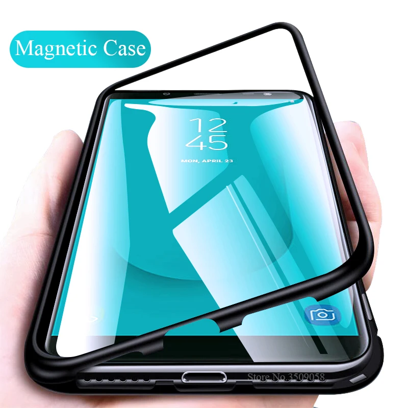 

luxury Metal Magnetic Flip Case For Samsung Galaxy j6 j4 plus 2018 Cover Shell magnet Bumper coque j400f j415f j600f j610f