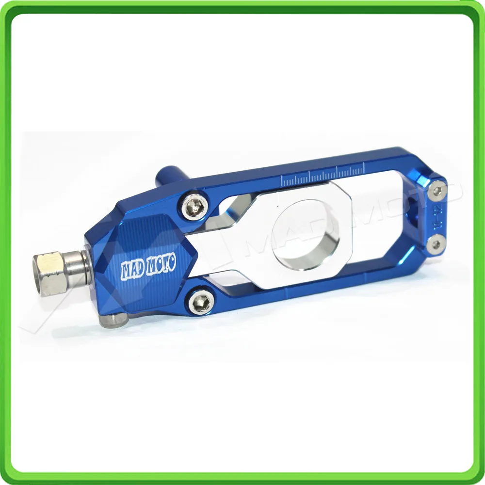 Motorcycle Chain Tensioner Adjuster fit for KAWASAKI Ninja ZX6R ZX-6R 2005 2006 2007 2008 2009 2010 2011 2012 Blue & Silver (7)