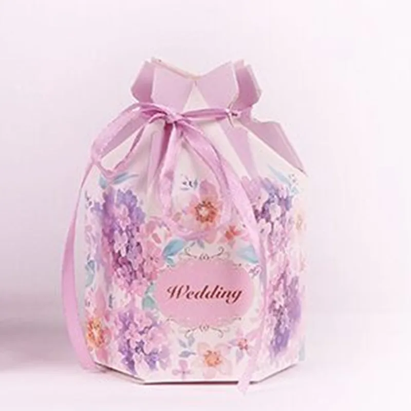 Стиль,, 50 шт., два цвета, 8,5x11,5 см, шестигранная модная свадебная Цветочная сахарница, Европейская свадебная сахарная креативная