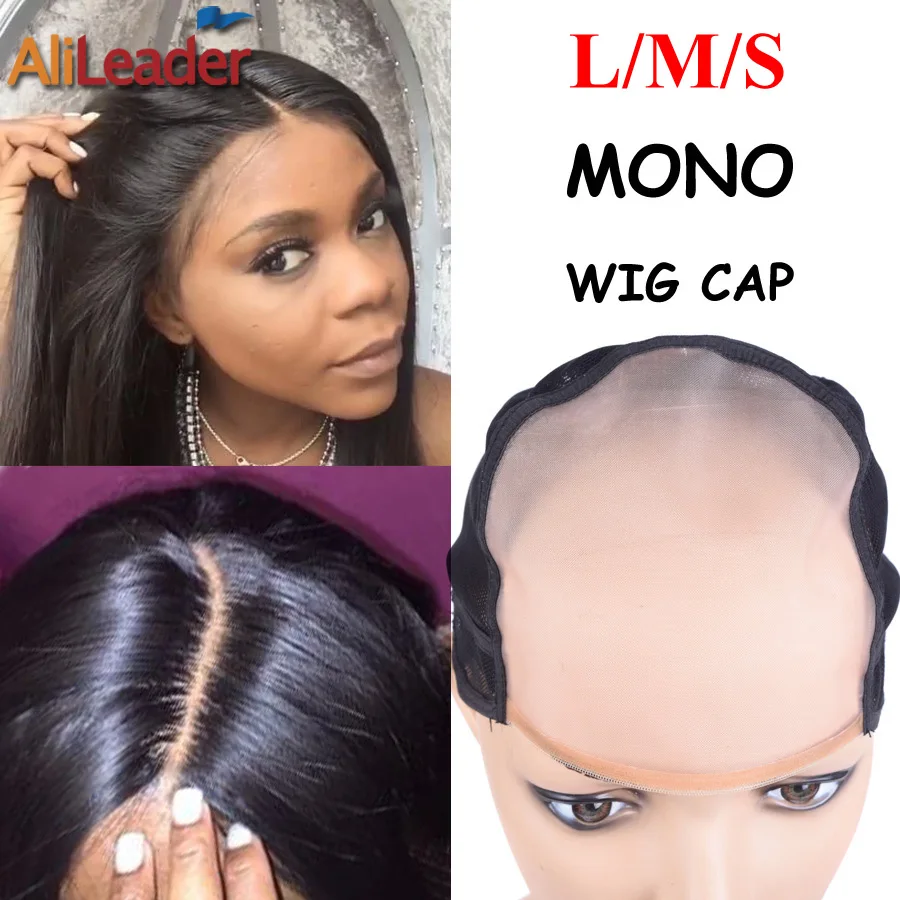 Semelhante ao Couro Perucas com Alça s para Fazer Melhor Monofilamento peruca cap Mais Cabeludo Pele Cap Cap Peruca Perucas Mono Tamanho l m Ajustável 1 pc