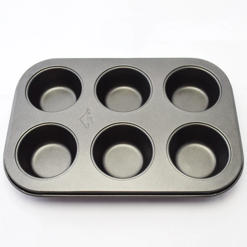 6 Cup Reusable Carbon Steel Cupcake Mold Cake Cookie Mold Dessert Cake