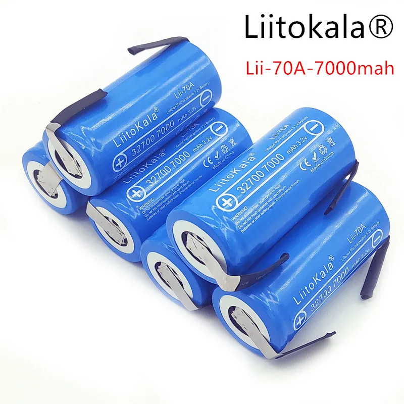 LiitoKala Lii-70A 3,2 V 32700 7000 мА/ч, Батарея LiFePO4 35A 55A высокое Мощность непрерывного разряда Батарея+ Никель листов