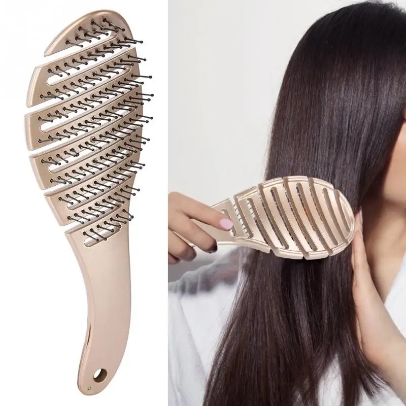 Fashion Salon Scalp Massage Comb Arched Design Hair Care Hairdressing Styling Tool gold bow mirror comb set 2 stylish design your gorgeous gold comb set is a great gift to your loved ones free shi̇ppi̇ng