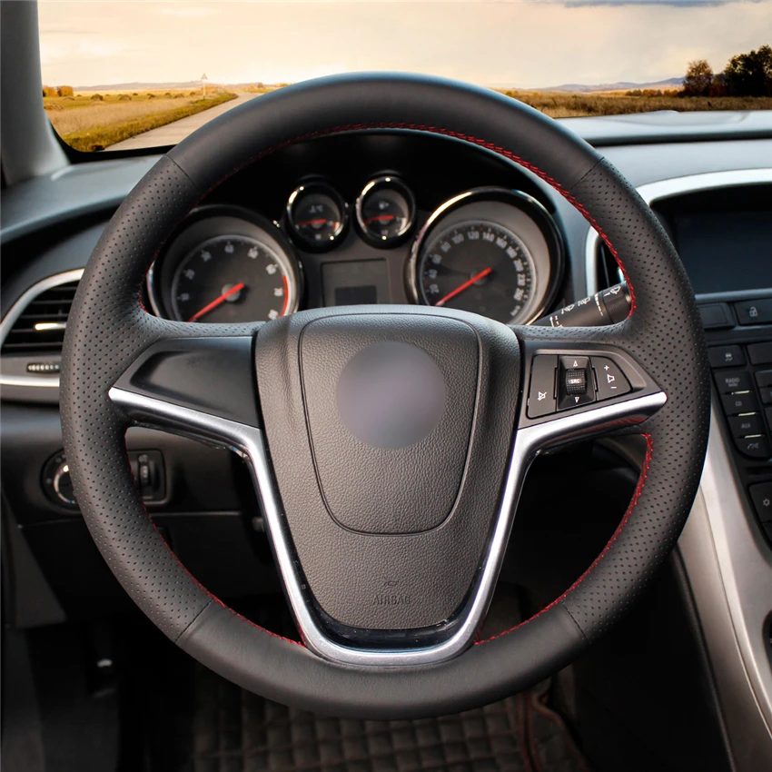 MEWANT черный искусственный кожаный чехол рулевого колеса автомобиля для Opel Astra(J) 2010- Ampera 2012- Meriva(B) 2010