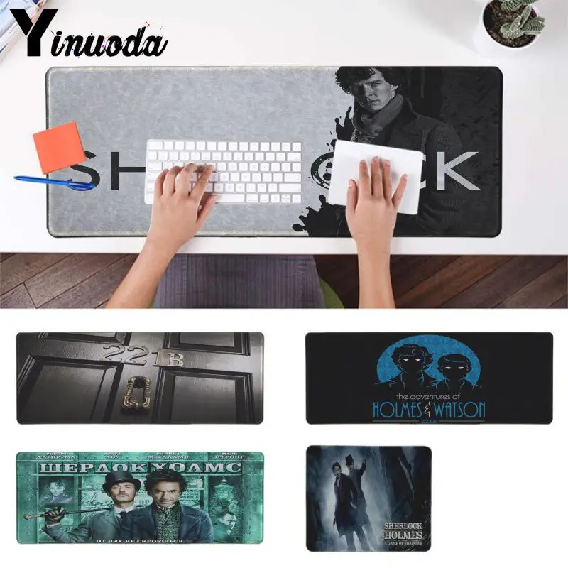 

Yinuoda Hot Sales 221B Sherlock Holmes Gaming Player desk laptop Rubber Mouse Mat Large Gaming Mouse Pad with Locking Edge