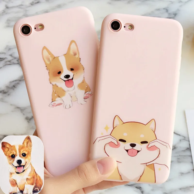 new arrival kawaii cute corgi pet cover for apple iphone 6