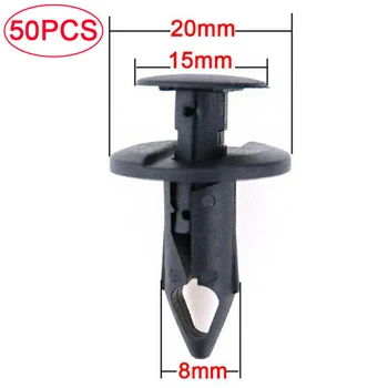 

50PCS 8mm Car Bumper Mudguard Fastener Fixing Clips Auto Accessories Car Plastic Screw Fasteners For Audi Rivet Clip