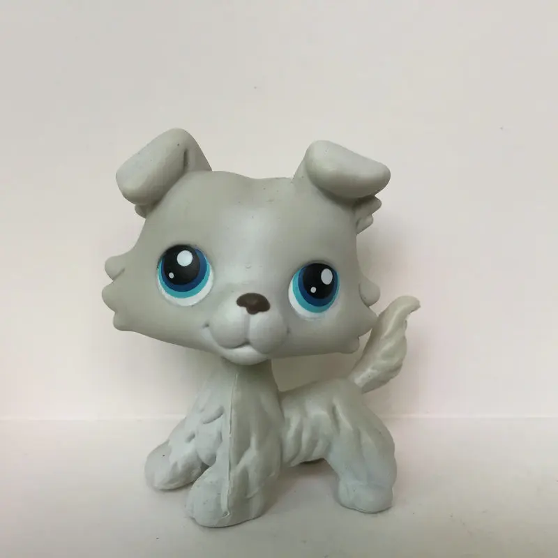 

Pet Shop Grey Collie Cute Dog Figure Child Toy For Xmas Gift CD908