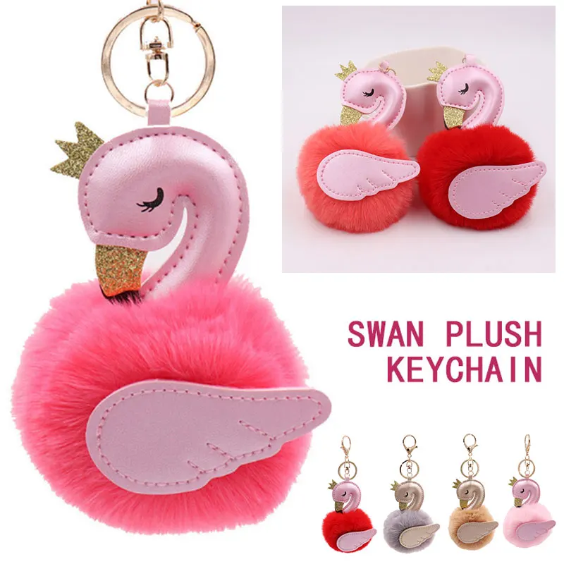 

2019 Plush Key Ring Lovely Swan Keychain Pendant for Party Drop Shipping
