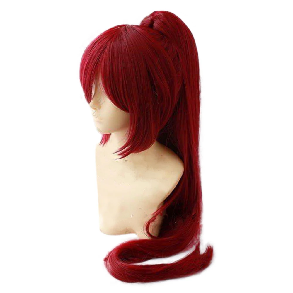 HAIRJOY Red Blonde Pink Purple Black Cosplay Wig Ponytail Long Straight Heat Resistant Synthetic Hair