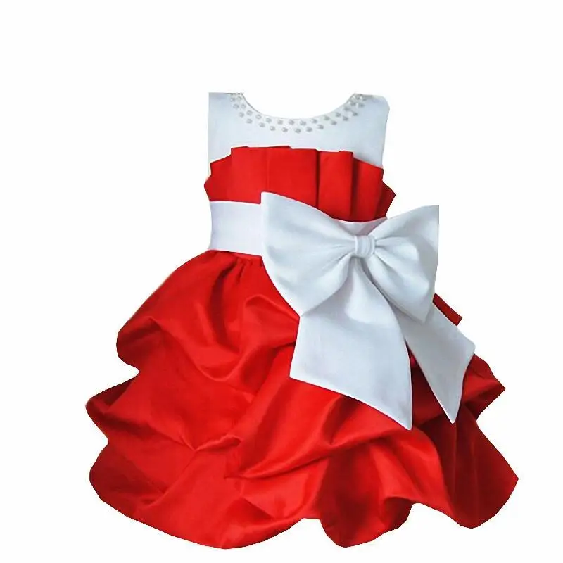 

Baby Girls Spring Patchwork Dress Children Big Bowknot Sleeveless Dresses Flower Girl Princess Dress Kids Fashion Clothing