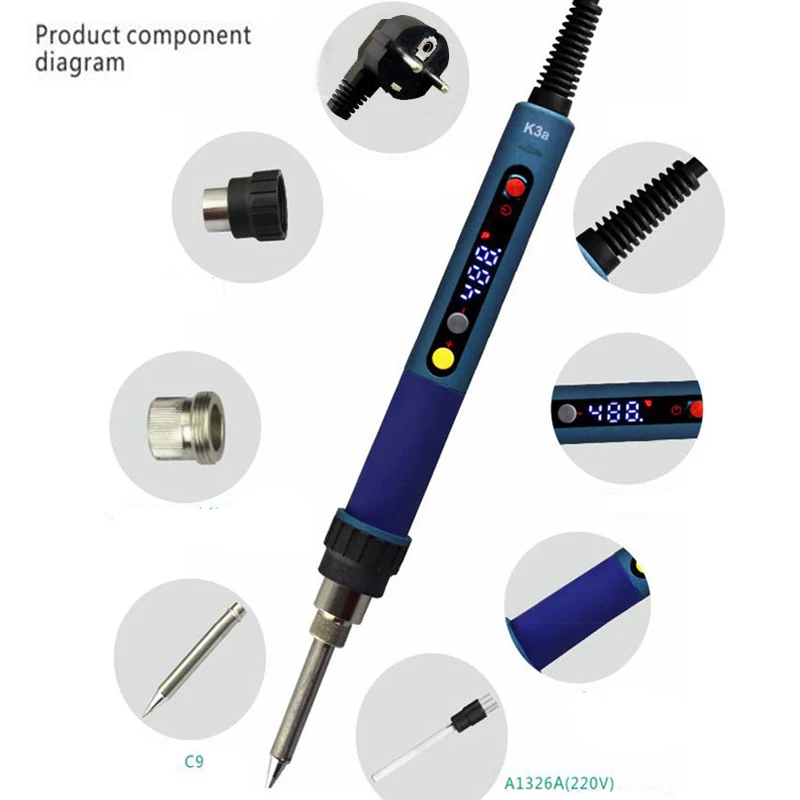 

Electric soldering iron K3 60W Sleep Digital display Soldering iron welding tool EU plug Adjustable temperature Soldering iron