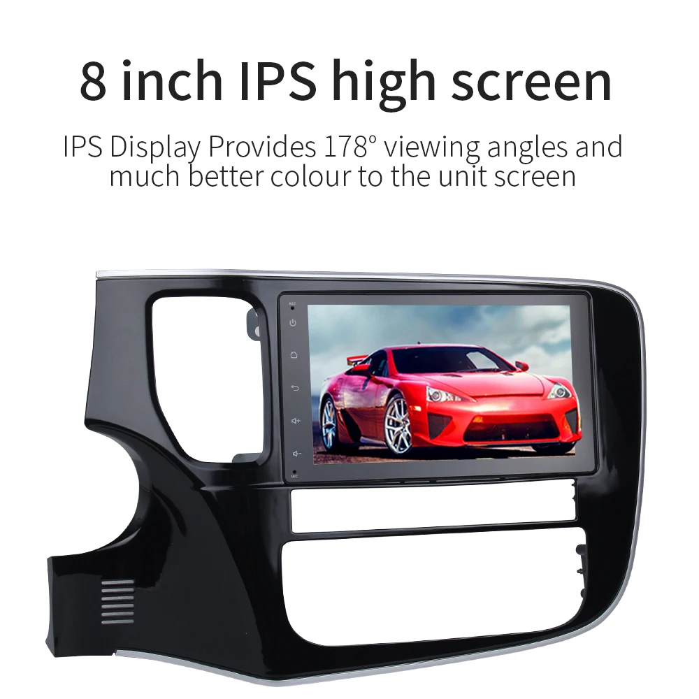 Top Dasaita 8" Android 9.0 Car GPS Radio Player for Mitsubishi Outlander 2014 2015 2016 Octa Core 4GB+32GB Auto Stereo Multimedia 3