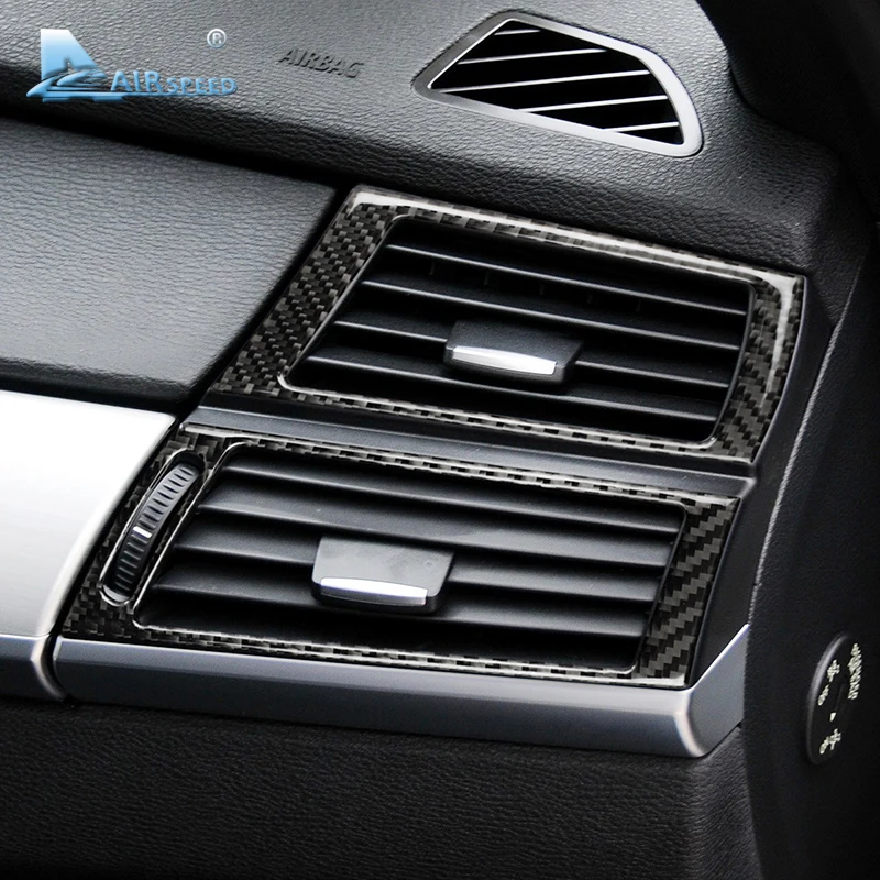 Airspeed Carbon Fiber Side Air Conditioning Outlet Decorative Frame Cover Trim for BMW E70 X5 E71
