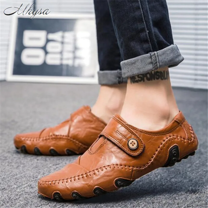 Mhysa 2019 New spring and autumn fashion comfortable breathable casual shoes Lok Fu shoes leather shoes men's flat shoes L122 Mhysa 2019 New spring and autumn fashion comfortable breathable casual shoes Lok Fu shoes leather shoes men's flat shoes L122