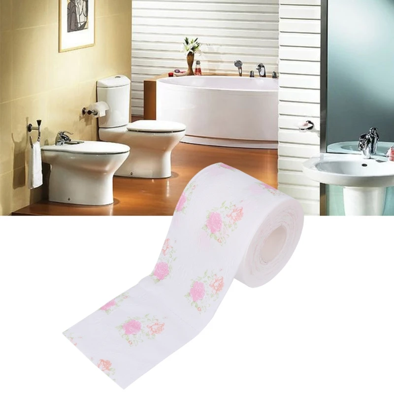 С цветочным принтом Туалет Бумага рулон ткани Ванная комната забавная Туалетная бумага подарок древесной массы
