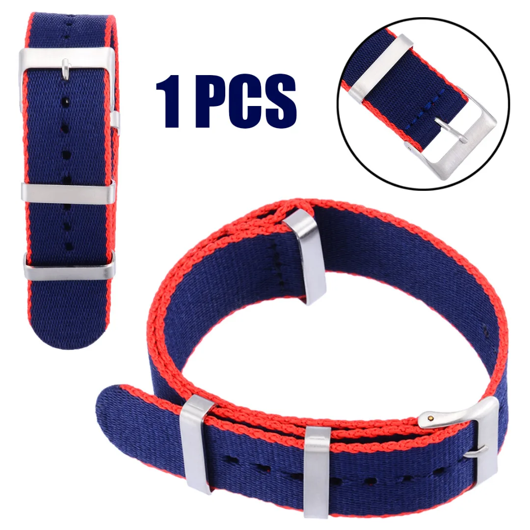 Shellhard Causal 22mm Fashion Military Nylon Wrist Watch Band Unisex 8 Colors Nylon Watch Straps Replacement Belt For Watches