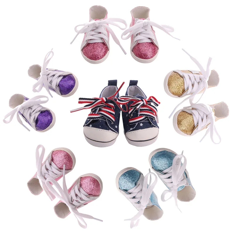 

Luckdoll Cool, shiny, stylish and versatile sneakers for 18-inch American dolls