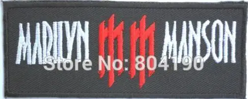 

MARILYN MANSON Logo Music Rock Band LOGO Embroidered NEW IRON ON SEW ON Patch Applique Baseball Cap Hat Heavy Metal