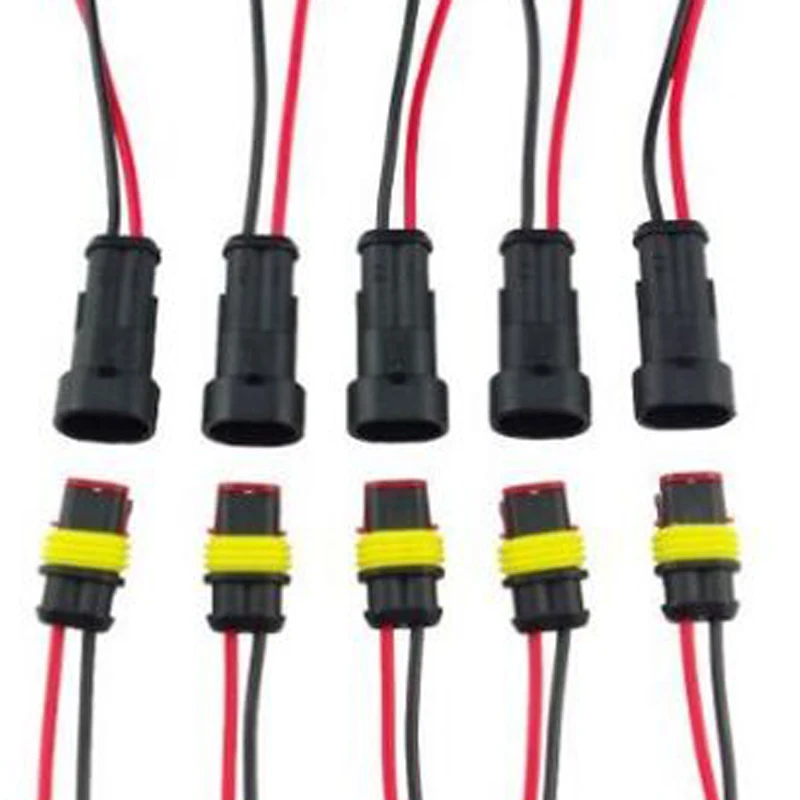 

CHIZIYO 5pcs/Lot 2 Pin 1.5 Series HID Plug Car Waterproof Connector Auto Vehicle Electrical Connector Adapter