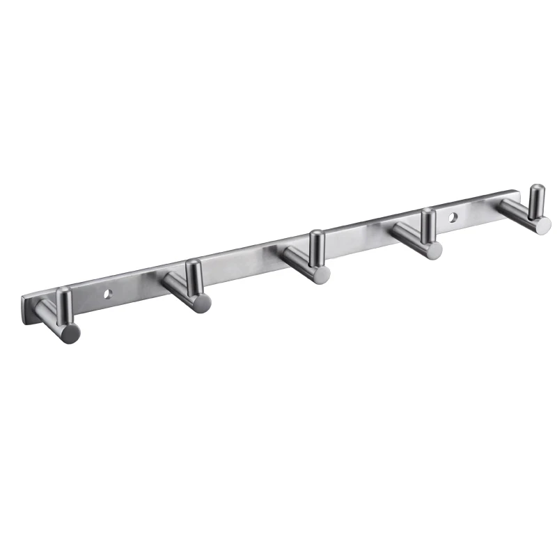 KES A2060D Bathroom Towel Rail/Rack with 5 Hooks Wall Mount Brushed Steel | Обустройство дома