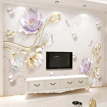 Пользовательские ювелирные изделия рельеф простой тюльпан фото обои 3D настенная живопись гостиной фон стены домашний Декор 3D стены рулон ткани