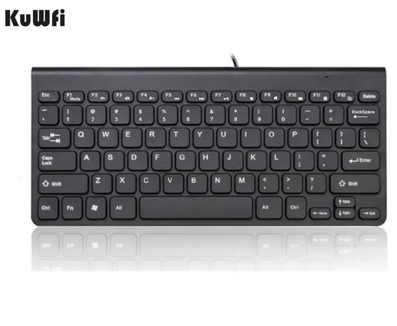 KuWFi, новая клавиатура, ультра тонкая, тихая, маленький размер, 78 клавиш, мини мультимедиа, USB клавиатура для ноутбука, ПК, Macbook