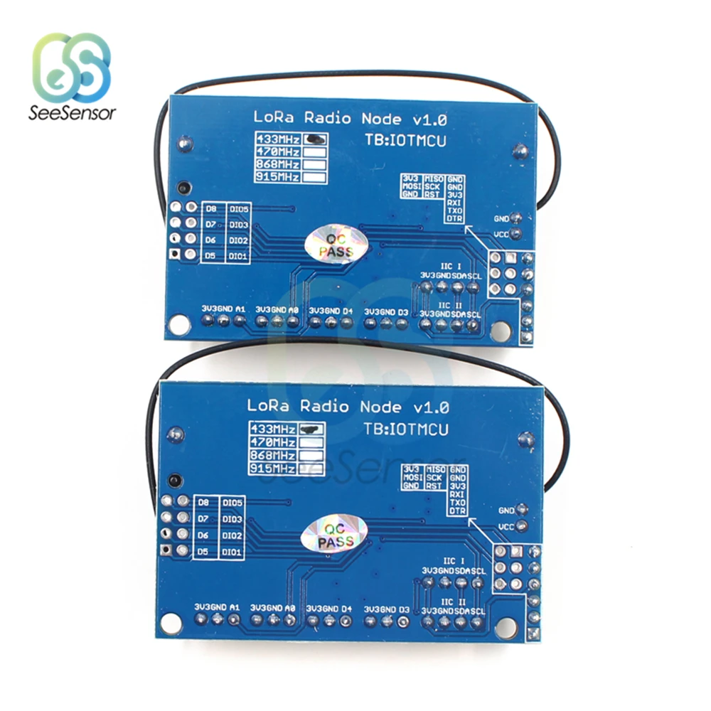 LoRa радио узел V1.0 433 МГц 868 915 МГц RFM95 SX1276 ATmega328P RFM98 с 3,7 V 14500 Батарея держатель 3,7-12 V антенна UFL