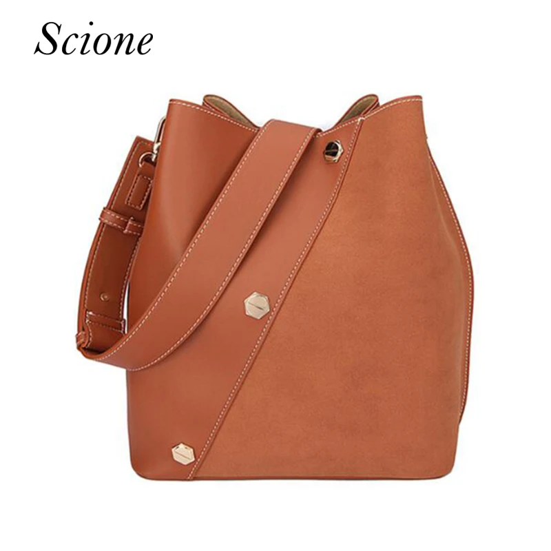 

Fashion Bucket Bag For Women Minimalist Style High Quality PU Leather Shoulder Messenger Bags Casual Shopping Bag Bolsa feminina