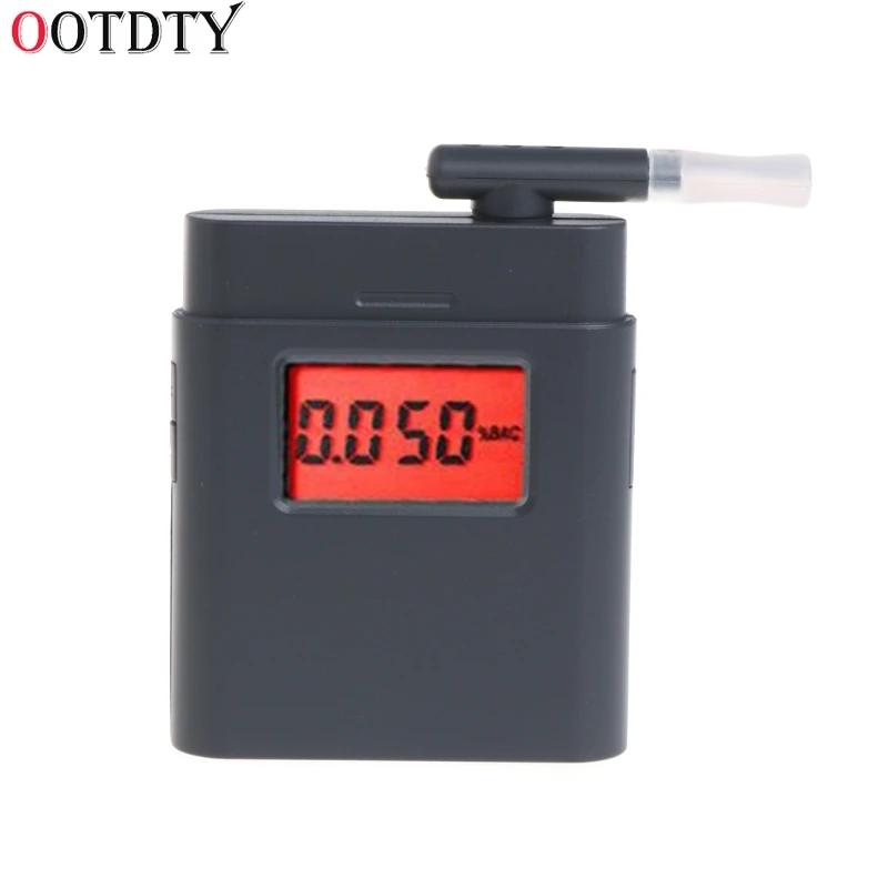 

OOTDTY LCD Digital Breathalyzer Breath Alcohol Tester Red Backlight with 5 Mouthpieces