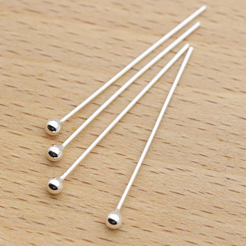 10pcs Real Pure Solid 925 Sterling Silver Needle Pins for DIY Jewelry Making Findings Earring Necklace Connector Part Base