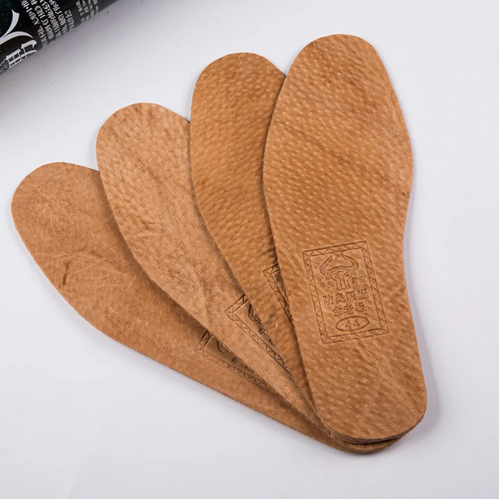 1 Pair Ultra Thin Breathable Deodorant Leather Insoles Instantly Absorb