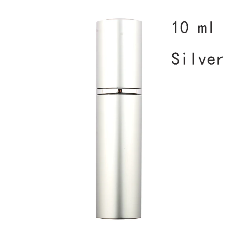 Ynzzio 10 мл мини Портативная Алюминиевая многоразовая парфюмерная бутылка с пульверизатором для путешествий контейнер с пустыми контейнерами флакон для духов - Цвет: Silver