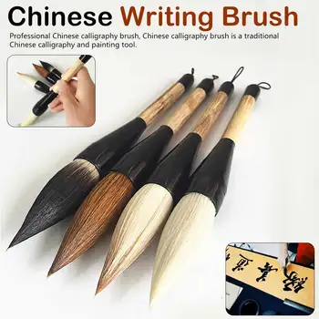 

5 Styles Chinese Calligraphy Brush Pen Goat Hair Bamboo Shaft Paint Brush Art Stationary Oil Painting Brush