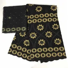 5+ 2 швейцарская кружевная ткань Тяжелая вышитая бисером африканская кружевная ткань хлопок швейцарская вуаль кружева в Швейцарии 12L2