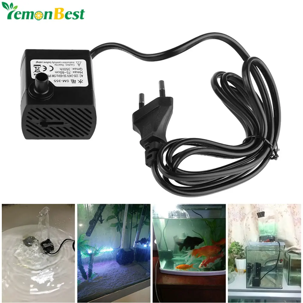 

Water Pump For Aquarium Submersible Pump 5W 350L/H 10W 600L/H 15W 800L/H Fish Tank Pump Energy Efficient 220-240V With EU Plug