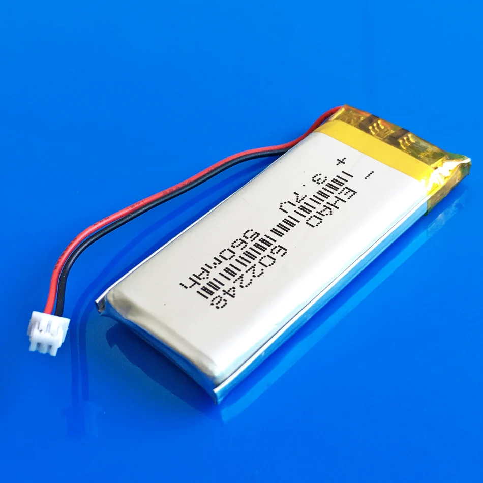 560mAh 3 7 V lipo полимерная литиевая аккумуляторная батарея JST 1 25 мм 2pin разъем 602248 для MP3