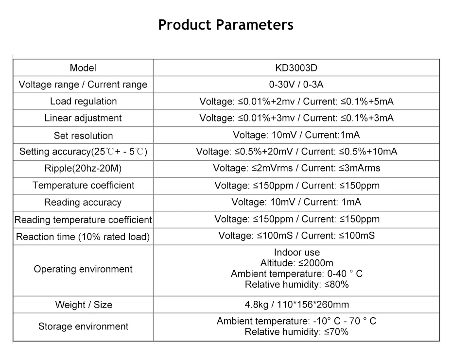 KD3003D Высокая точность DC Питание Регулируемый Цифровой 30V 3A 0,01 V 0.001A точность Напряжение регулятор лаборатории Питание