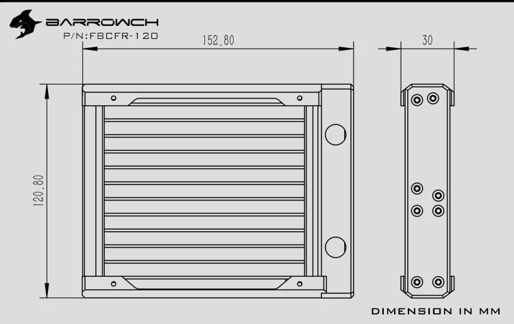 BARROWCH модульный Хамелеон рыбы съемный радиатор 120 мм POM/акриловое издание мульти-красочные FBCFR-120 новое поступление