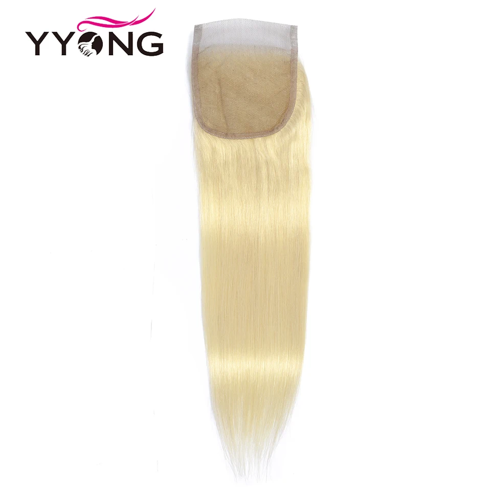  Yyong 613 Honey Blonde Bundles With Closure Brazilian Straight Remy Human Hair Bundles With Closure
