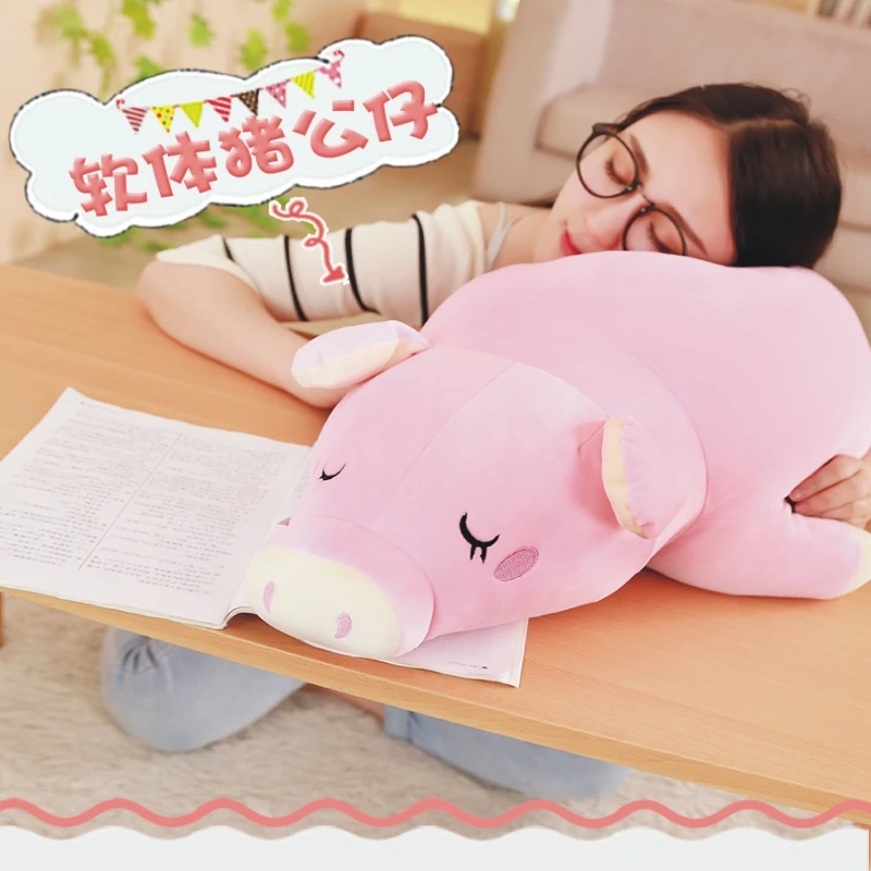 

55cm simulation cute plush toy pig plush animal pig lie down pig pillow to give children birthday gifts to girls