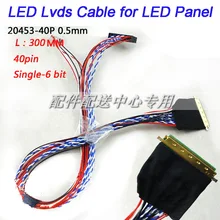 Cabo 5 peças, x led laptop lvds cabo 40 pinos único 6 pontos para I-PEX 20453 b14xw02 cabo do painel frete grátis