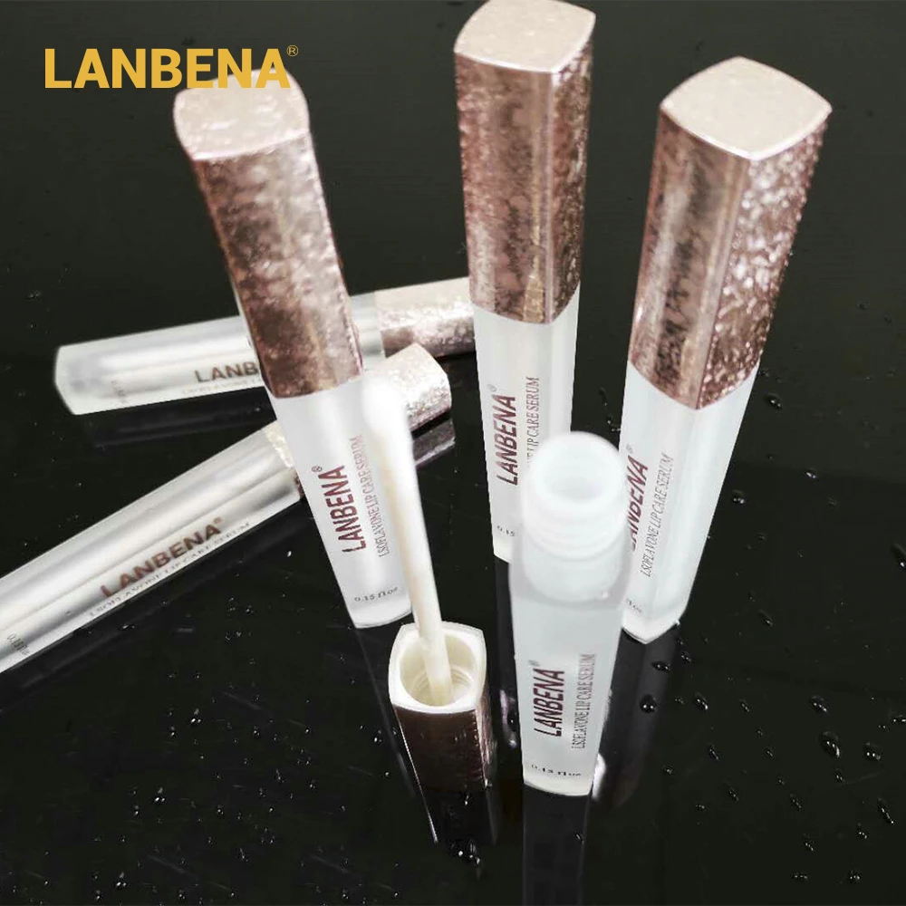LANBENA, сыворотка для ухода за губами, восстанавливающая маска для губ, уменьшающая тонкие линии, повышающая увлажняющую эластичность губ, красота