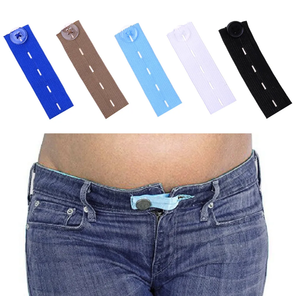 

1 Pcs Pant Waist Expander Waistband Skirt Trousers Jeans Elastic Button Extender HG99