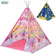 Akitoo индийская детская палатка, игровой домик для помещений и улицы, большой игрушечный домик принцессы для мальчиков и девочек, детский игровой домик#155