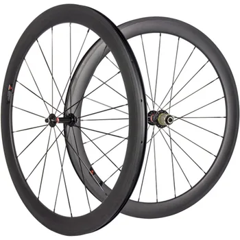 

700C Racing Bicycle 50mm Road Bike Wheelset Clincher 3K cadre carbone Wheel with Novatec 291 Super Light Hub