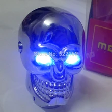 

Universal Gear Shift Knob Car Skull Head Modification Lighted Shift Knob Gear Stick Blue LED Metal Head Car Gear Knob Modified