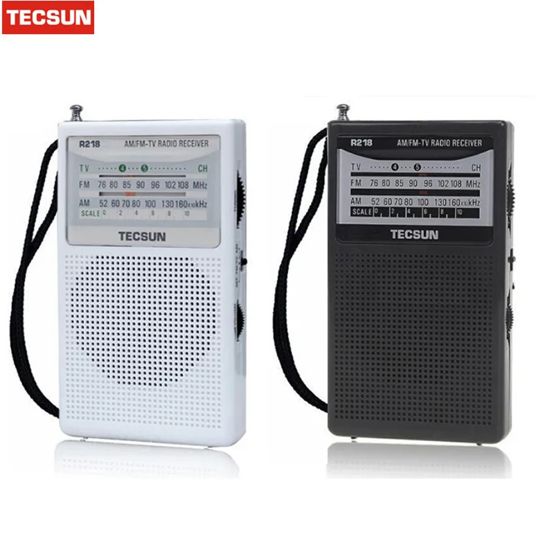 Tecsun Radio R 218 FM/AM Black/White 2 Band Broadcasting Receiver 76 ...