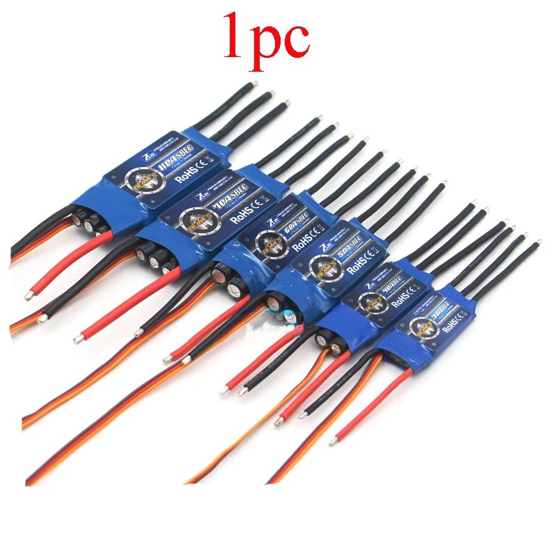 

1PC ZTW Brushless 2-6S ESC 30A/40A/50A/60A/70A/80A Electric Speed Controller with BEC Programming Card for RC Aircraft